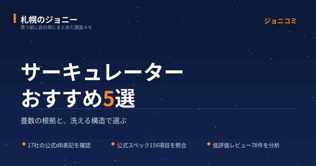 サーキュレーターおすすめ5選｜畳数の根拠＆洗える構造で選ぶ